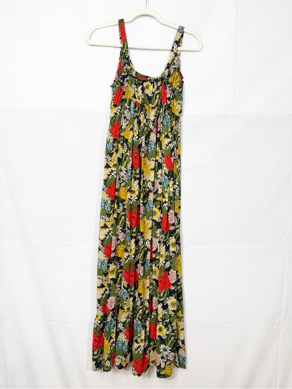Natural Life Elizabeth Maxi Dress Black Red Poppy Floral Bohemian Hippie Boho - Picture 4 of 11